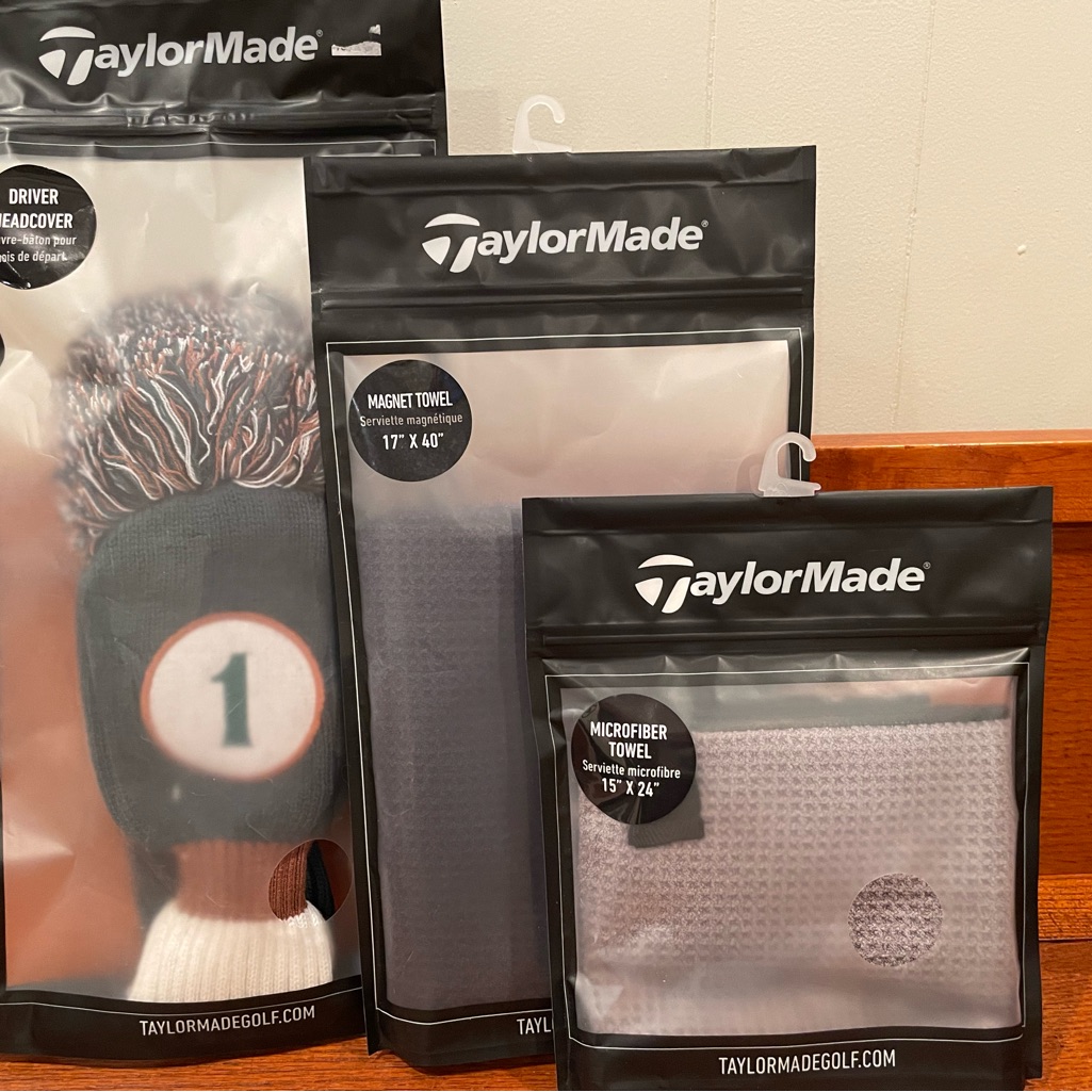 Taylor Made Driver Head Cover, Magnet Towel, And Microfiber Towel